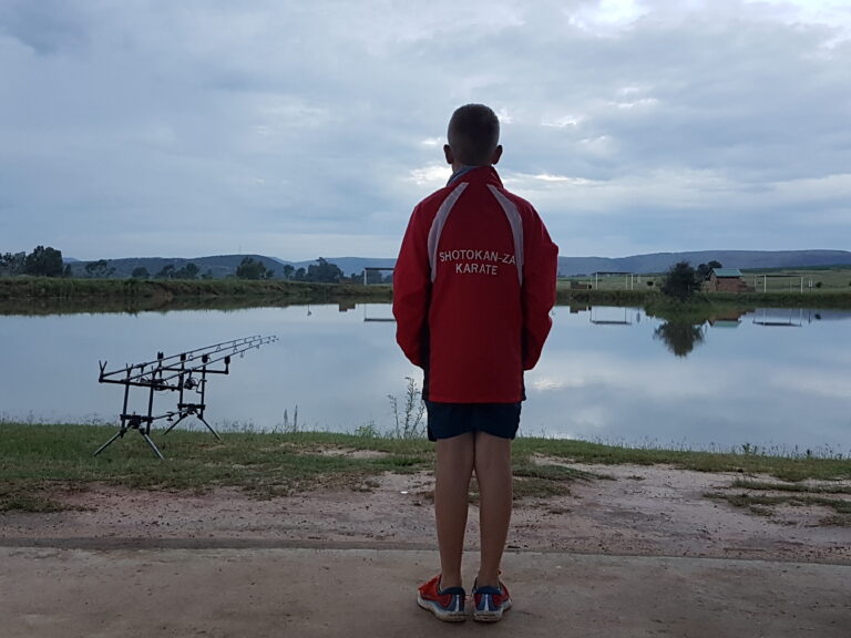 Luan looking for fish at Zelpy Fishing and Game Reserve