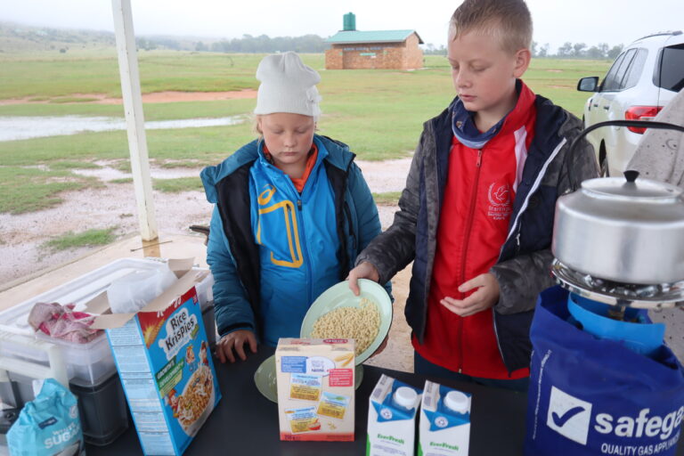 Breakfast with the kids at Zelpy Fishing and Game Reserve