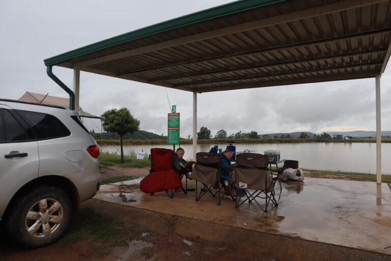 Shelter next to the fishing waters at Zelpy Fishing and Game Reserve