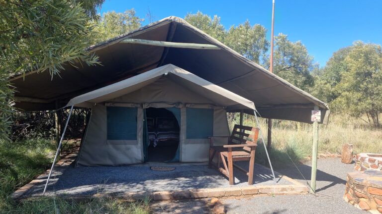 Tent in the bush at Mvubu Game Lodge