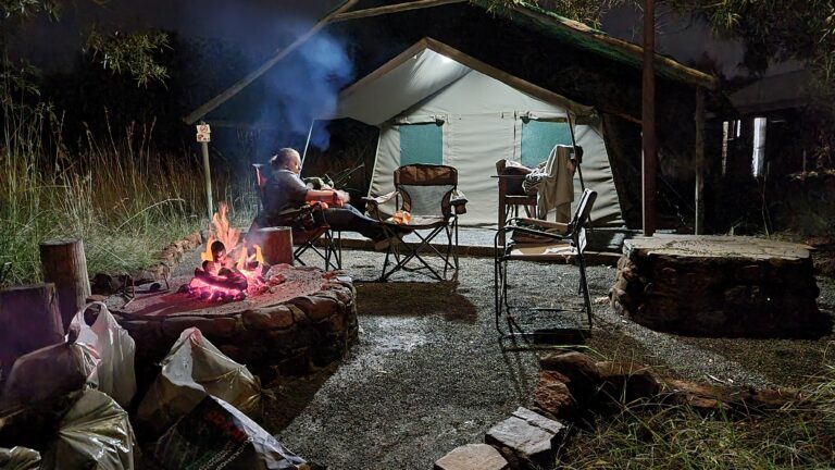 Tent in the bush at Mvubu Game Lodge