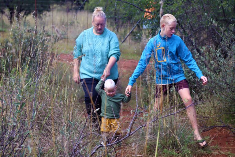 Kids hiking at Mvubu Game Lodge